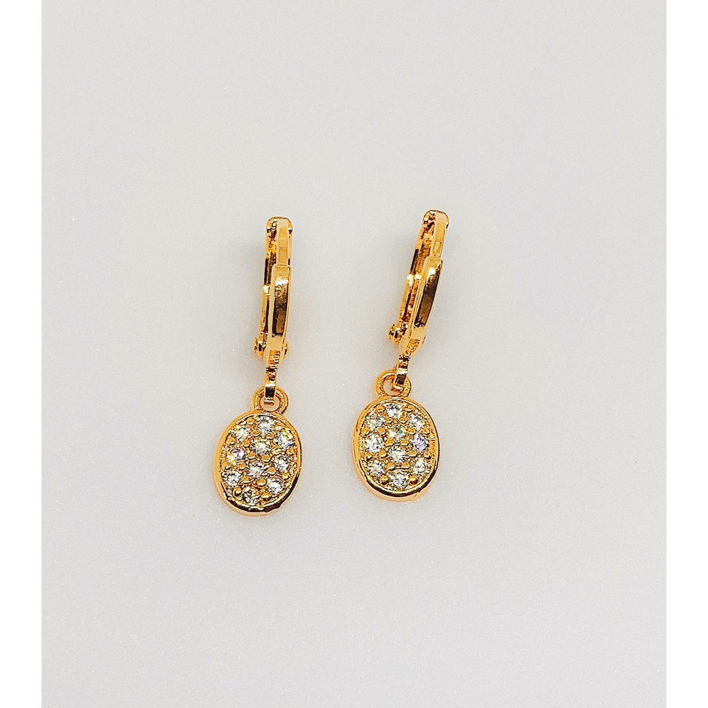 Anting Wanita Circle 2D Zirconia Gold Xuping