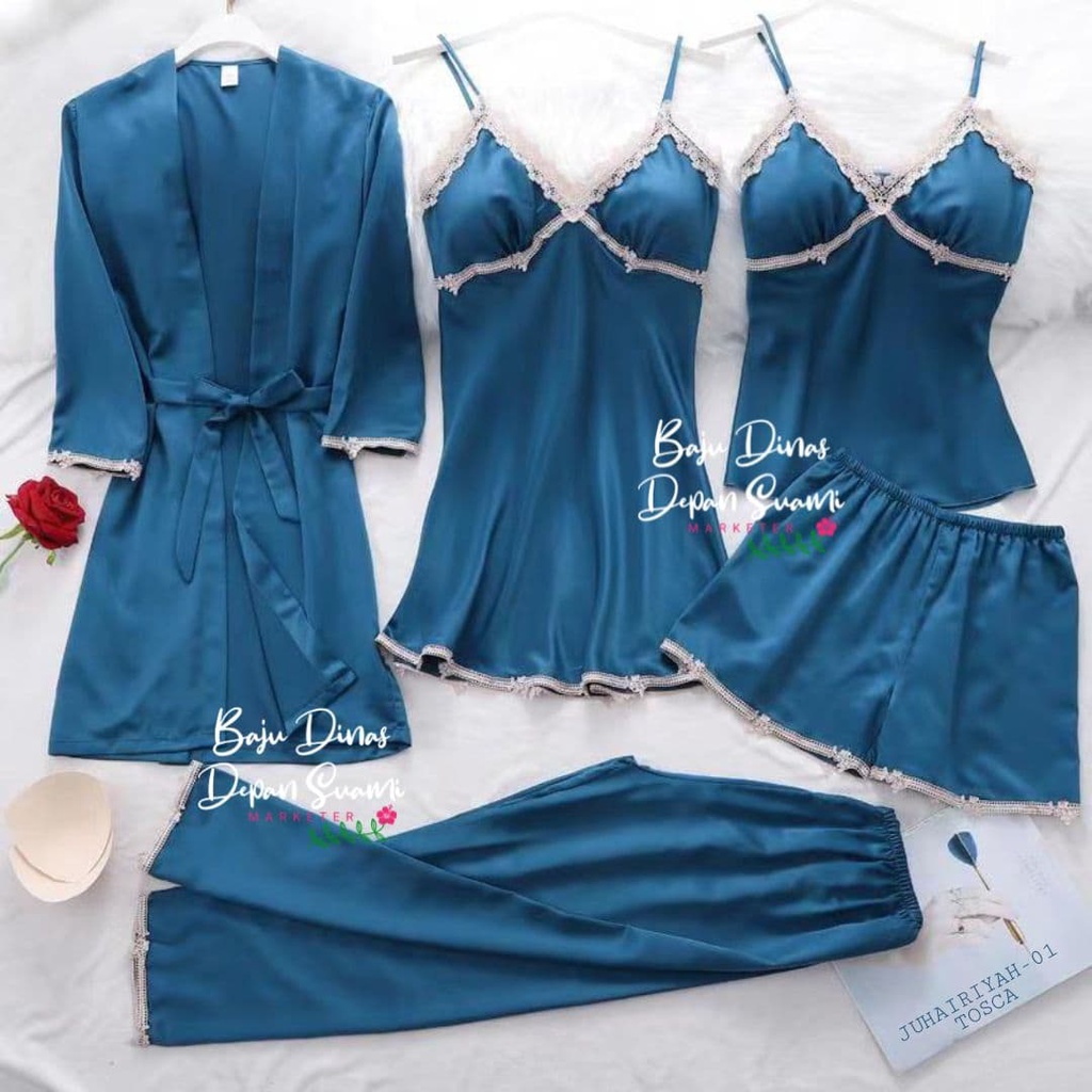 piyama 5in1 elegant best seller premium quality - baju dinas depan suami - juhairiyah 01 bdds - kado