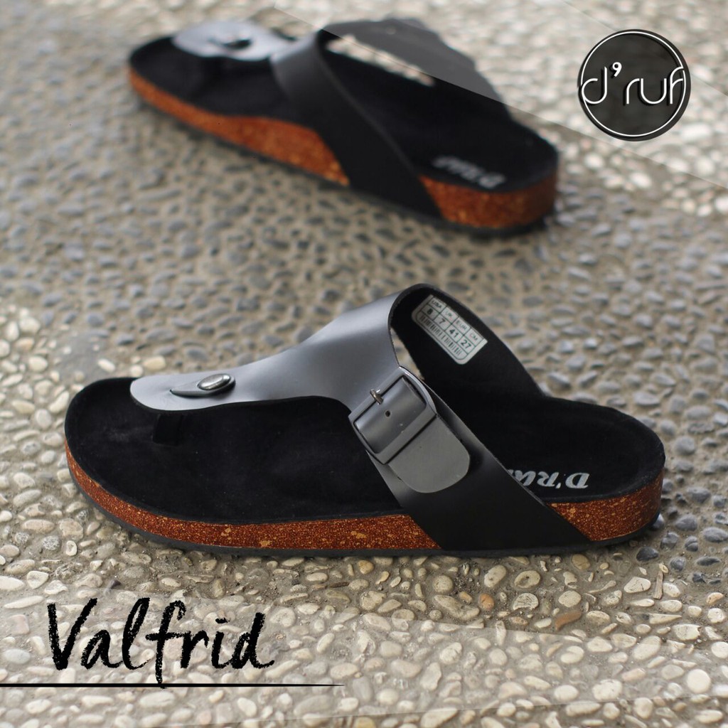 Sandal Cowok Keren Casual Terbaru Hitam Valfrid