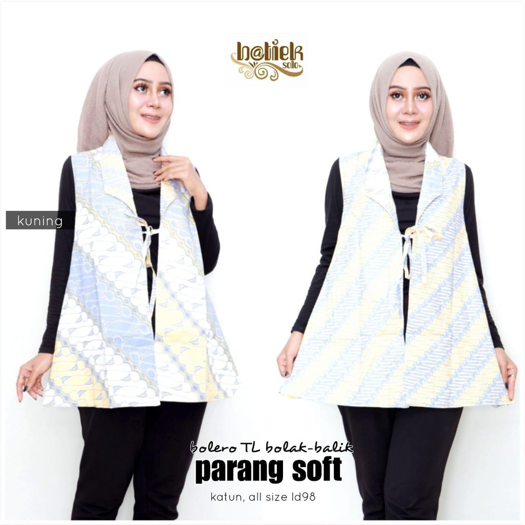 Bolero TL Bolak Balik Parang Soft Outer Cardi Pastel 2in1 Modern Seragam Kantor Cardigan