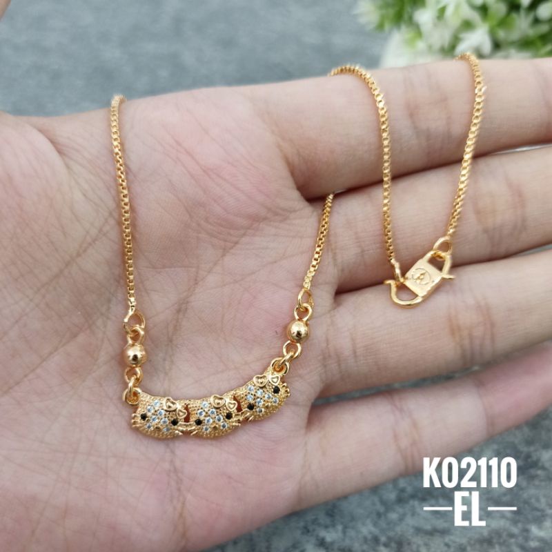 Kalung Anak Rhodium Hello Kitty Zircon K02110