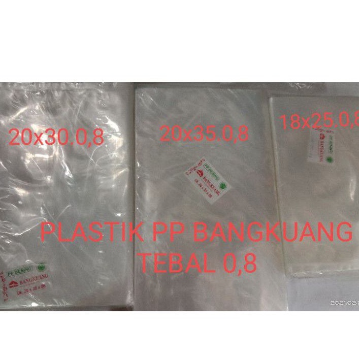 Plastik PP Bangkuang Bening Berbagai Ukuran Tebal 0.8