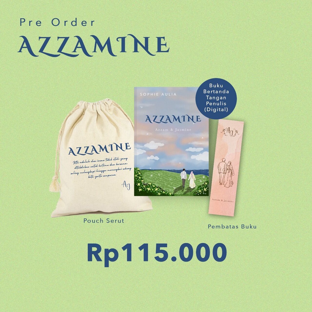PAKET AZZAMINE [BUKU AZZAMINE + BOOKMARK + POUCH] - BUKUNE - NOVEL