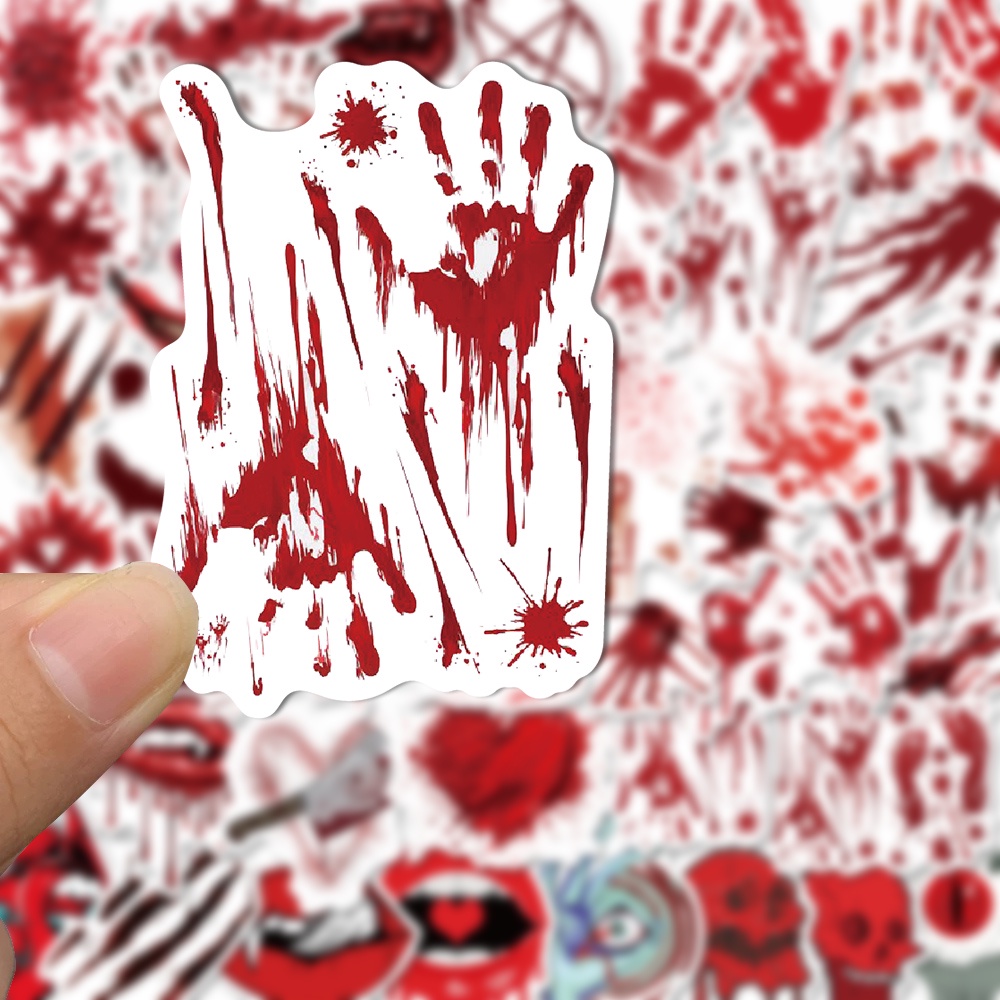 48pcs Stiker Tema Horror Anti Air Untuk Dekorasi Laptop