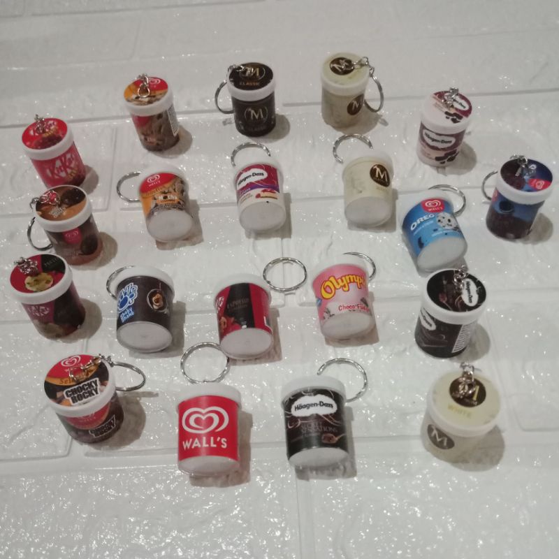 LYSASHOP - GANTUNGAN KUNCI UNIK BENTUK CEMILAN SNACK HELLO KITTY DORAEMON-RandomGanci Tabung