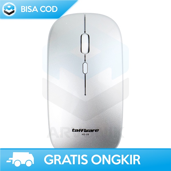 WIRELESS MOUSE 2.4G TAFFWARE DESAIN ELEGAN METALIC USB RECHARGEABLE