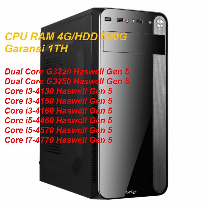 CPU KOMPUTER HASWELL CORE I7-4790, CORE I7-4770, CORE I5-4460, CORE I5-4590, CORE I5-4570, CORE I3-4170, CORE I3-4160, CORE I3-4150, CORE I3-4130, DC G3220 BARU