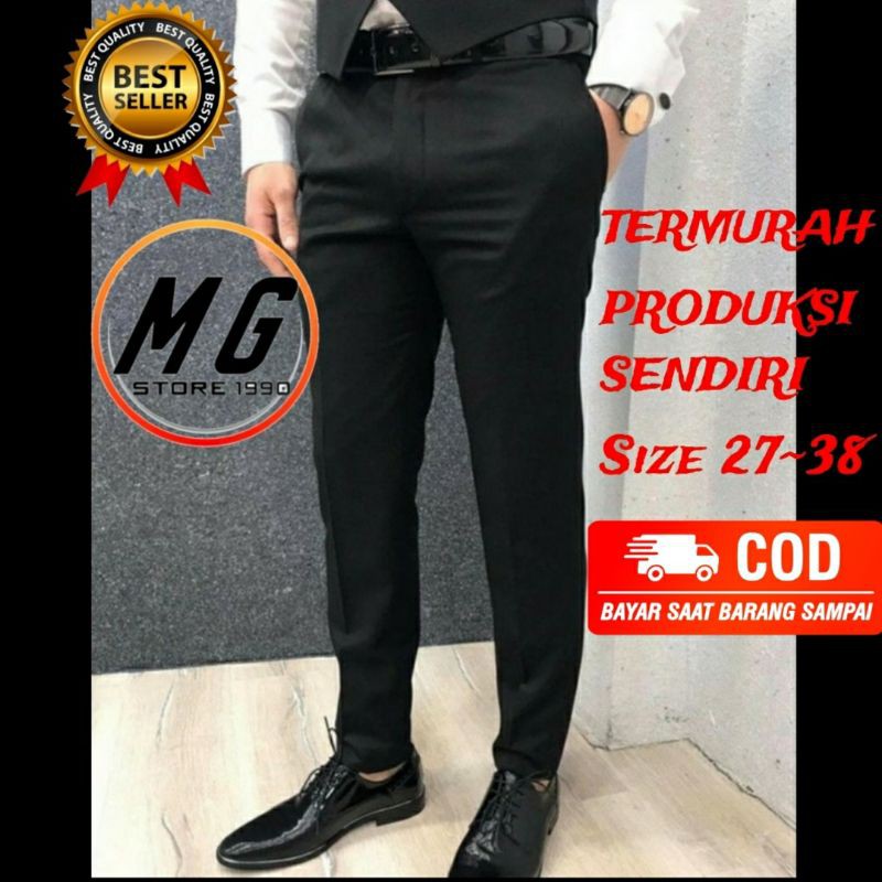 CELANA BAHAN KERJA FORMAL PANJANG KANTOR SLIM FIT PANJANG PRIA LAKI LAKI