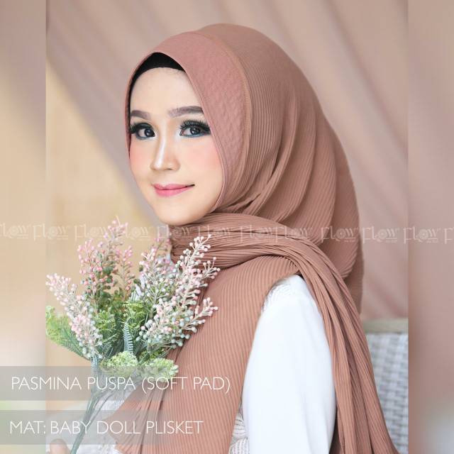 Hijab Pashmina Plisket Pet Lidi 175cm x 75cm Ceruty Babydoll / Jilbab Pashmina Soft Pad Pet Antem Ba