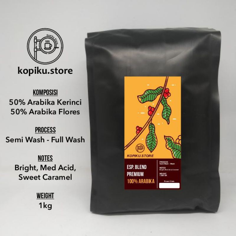 

Biji Kopi Espresso Blend 100% Arabika 1kg | Kerinci - Flores Biji/Bubuk