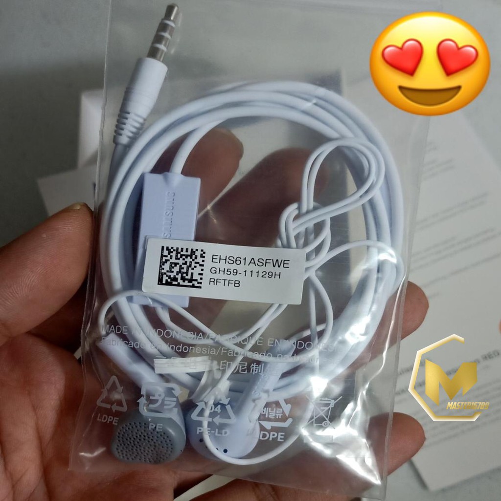 Headset Headsfree henset Hf Samsung J1ace , J2prime , J3 , J5 ,A10s ,s5830 original INDONESIA MA82