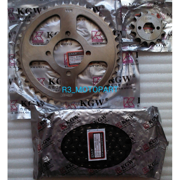 gir rantai set / gear paket baja satria fu kgw