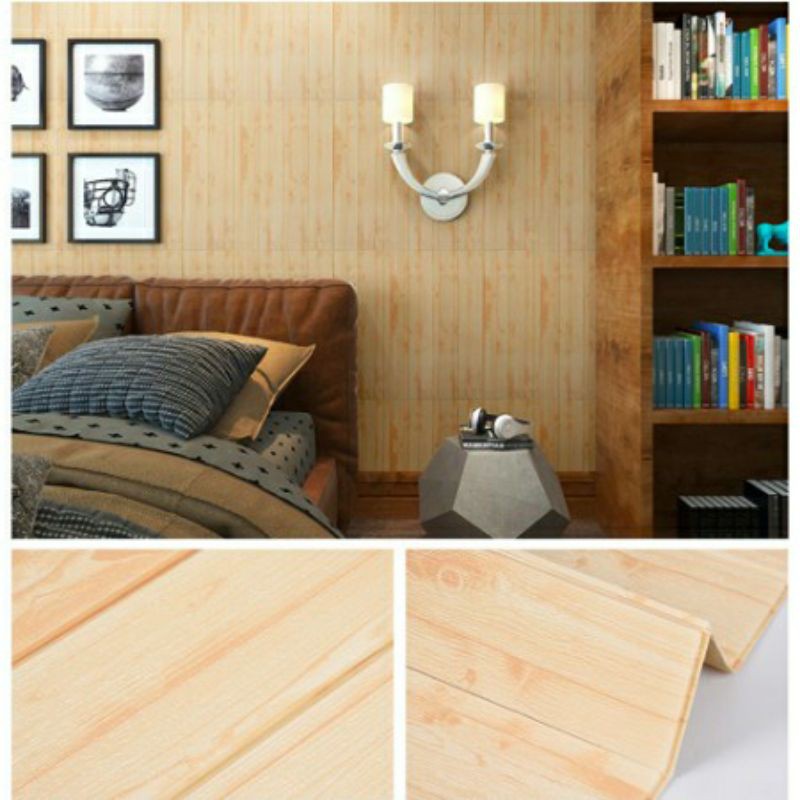 Wallpaper Foam 3D Kayu Muda
