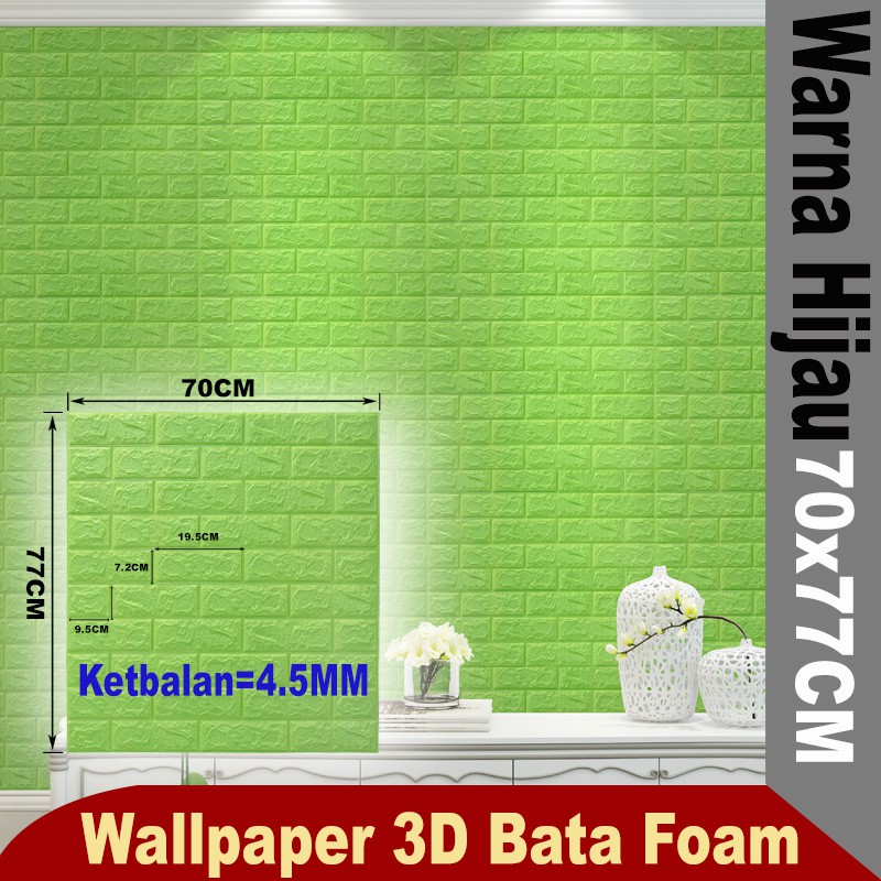(Aimilo)  Wallpaper Dinding 3D Foam Motif Bata Dekorasi Dinding Kamar Ukuran 70 x 77CM Kamar Paling Murah-3