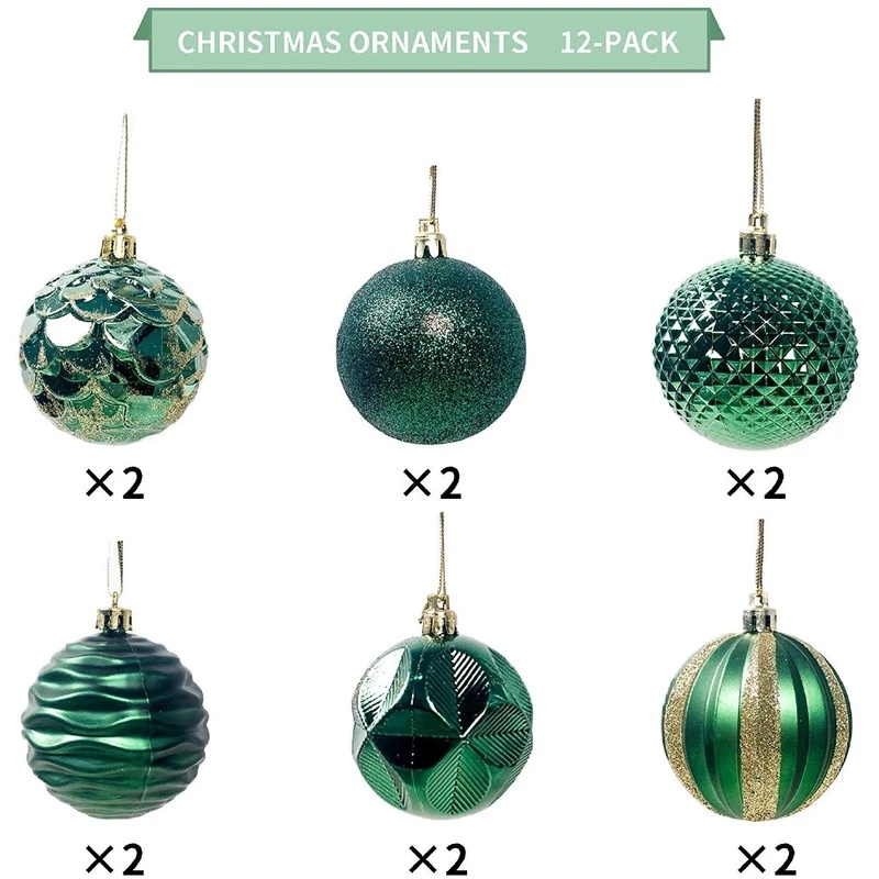 [Christmas Products] 12Pcs /Set Christmas Tree Decorations Balls Bauble