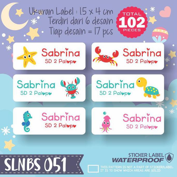 

[[BISA COD]] SLNBS-051 stiker label nama anak kartun sticker anti air bunga lucu PRODUK TERBATAS