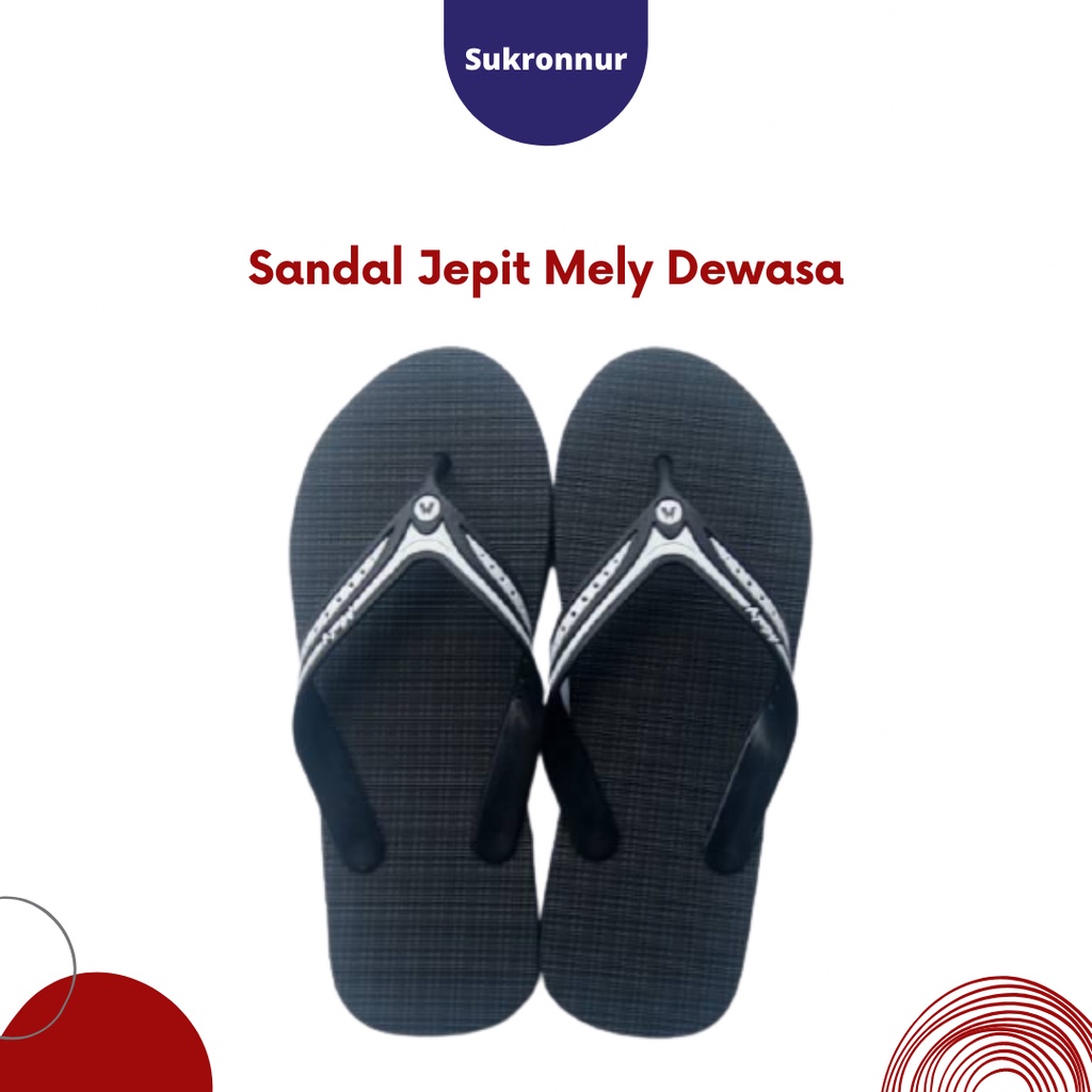 SANDAL JEPIT MELY SWALLOW HITAM MURAH JUMBO
