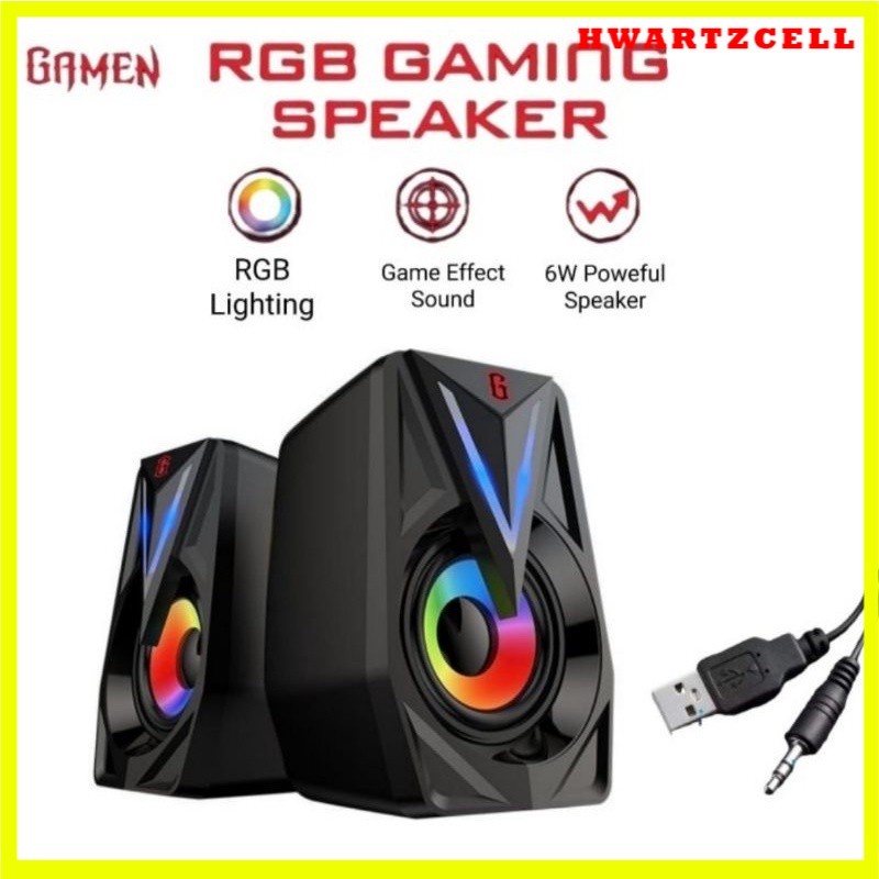 Spaker Aktif Gamen GS1 Speaker Gaming RGB Speaker Gaming Bass Speaker Game Speaker Gaming Gamen Spea