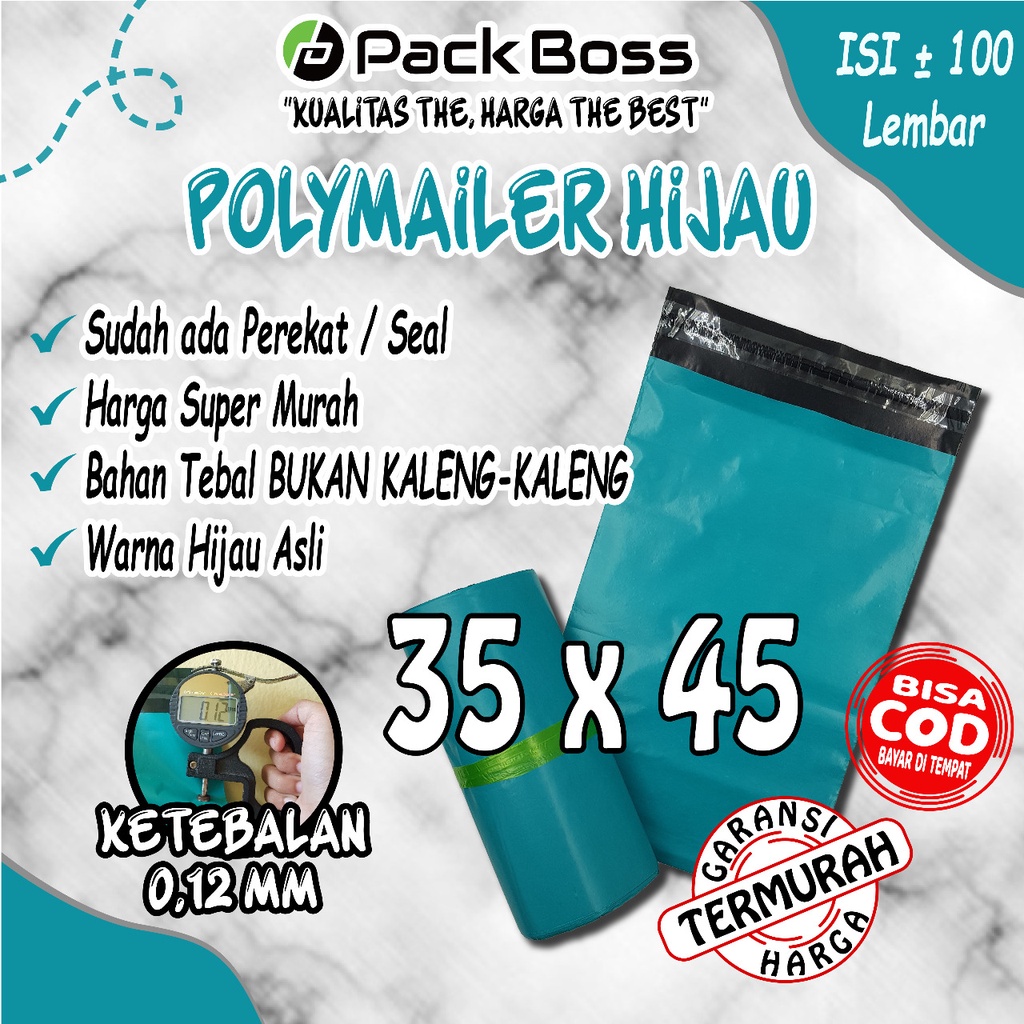 

POLYMAILER HIJAU MATTE DOFF 35x45 (ISI +/- 100) TERMURAH PLASTIK PACKING ONLINE SHOP