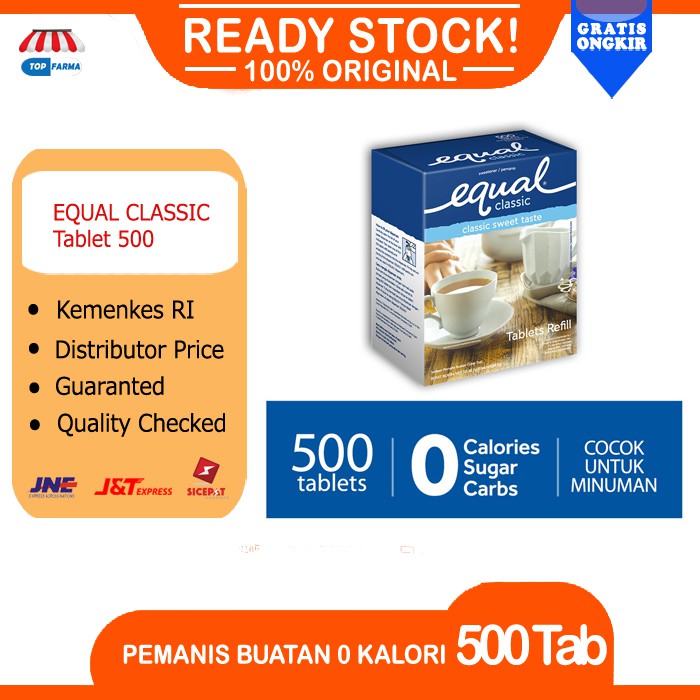 

Equal Classic Zero Calorie Sweetener, Gula Equal Pemanis Buatan 500 Tablets