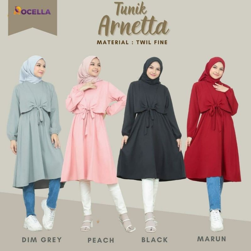 TUNIK TERBARU ROCELLA ARNETTA / TUNIK REMAJA KEKINIAN / TUNIK CANTIK / BAJU ATASAN WANITA / DRESS