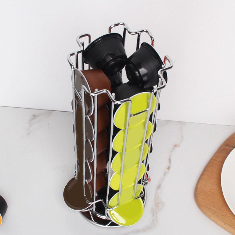 Lily 24Cups Rotatable Coffee Pod Holder Bar Aksesoris Coffee Bar Organizer Cup Holder Shelves Rak Tempat Pod Espresso