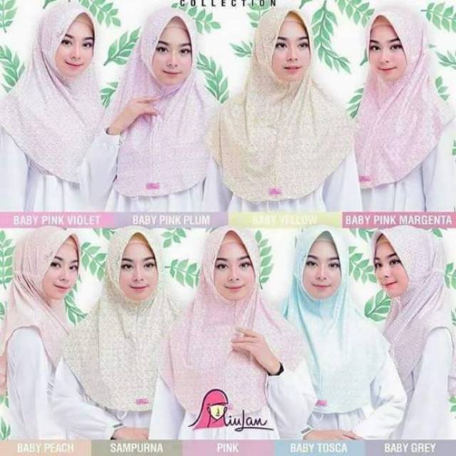 Miulan Bergo Lalita - Hijab Pet Antem Jilbab Instan Jersey Tali Serut Simple Motif Bunga Bestseller