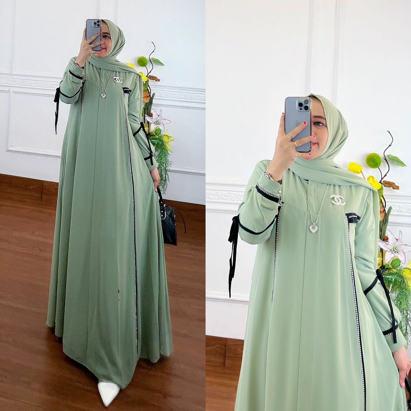 Nessa Abaya set By Hijabika-B Mint