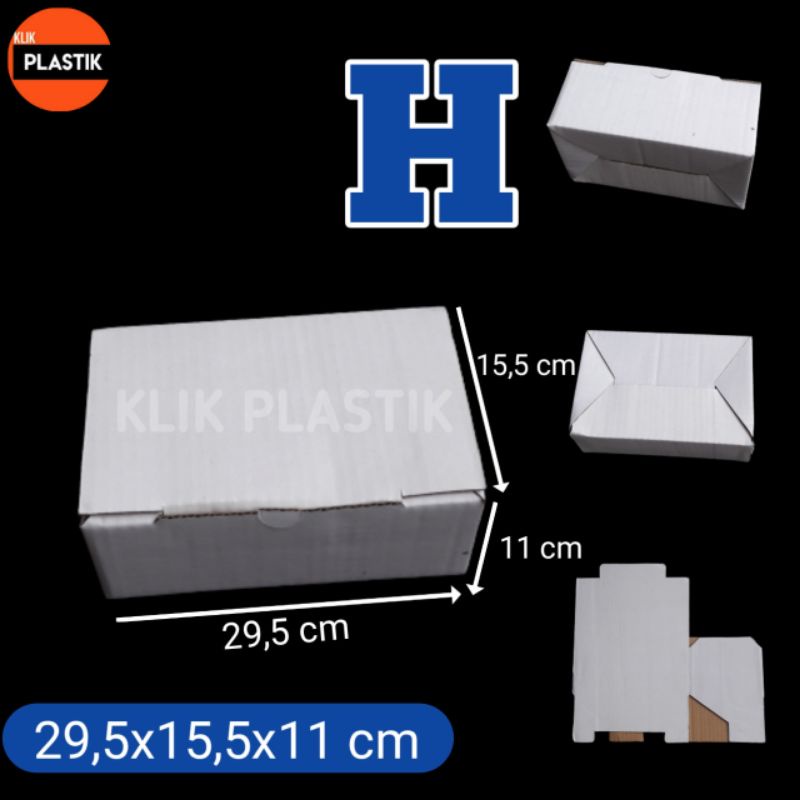 

KARDUS H PUTIH 29.5x15.5x11cm BOX DUS KARTON BOX KOTAK SEPATU PACKING