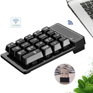 Keyboard Angka Numeric Keypad Numpad Wireless 2.4GHz Bluetooth 4.0 Tombol Durable Key