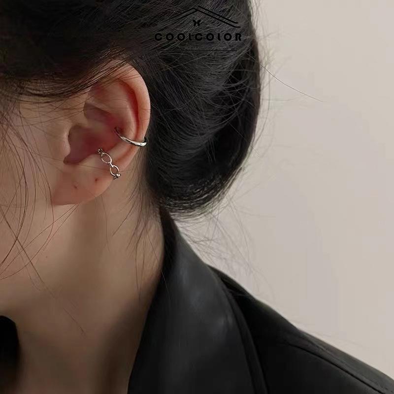 COD✨3PCS/SET Anting Kombinasi Set Klip Telinga Tanpa Lubang Telinga Wanita Niche High-end Bahasa Perancis Retro Telinga Tulang Klip- cl