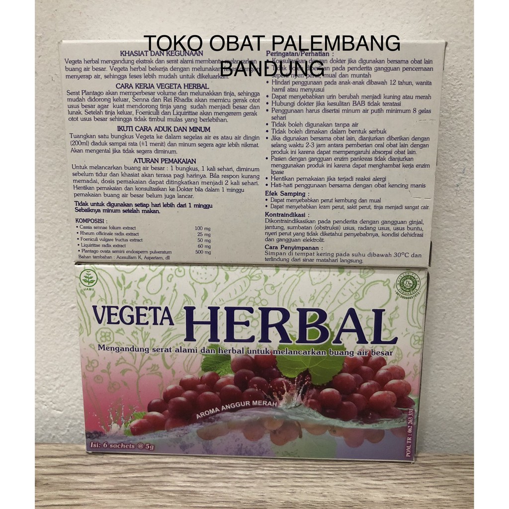 Vegeta Herbal Anggur Merah 6 Sachet Melancarkan Buang Air Besar Indonesia