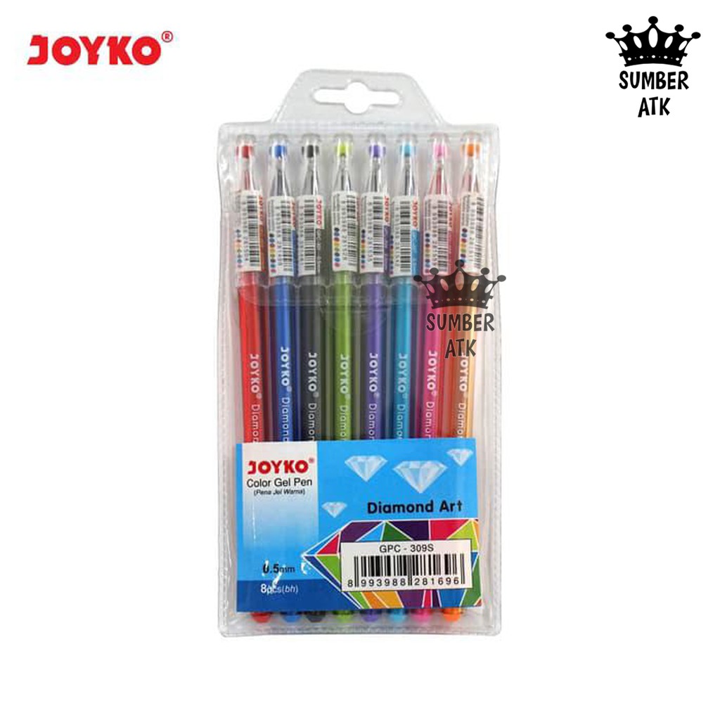 

Color Gel Pen / Pulepen / Pena Joyko GPC-315 / GPC-309S / GPC-296 8 Warna / 0.5 mm