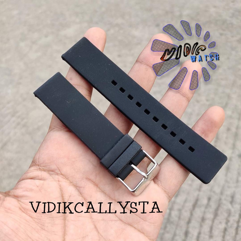 Tali jam tangan Rubber Silicone Karet 20mm 22mm Polos 20 22