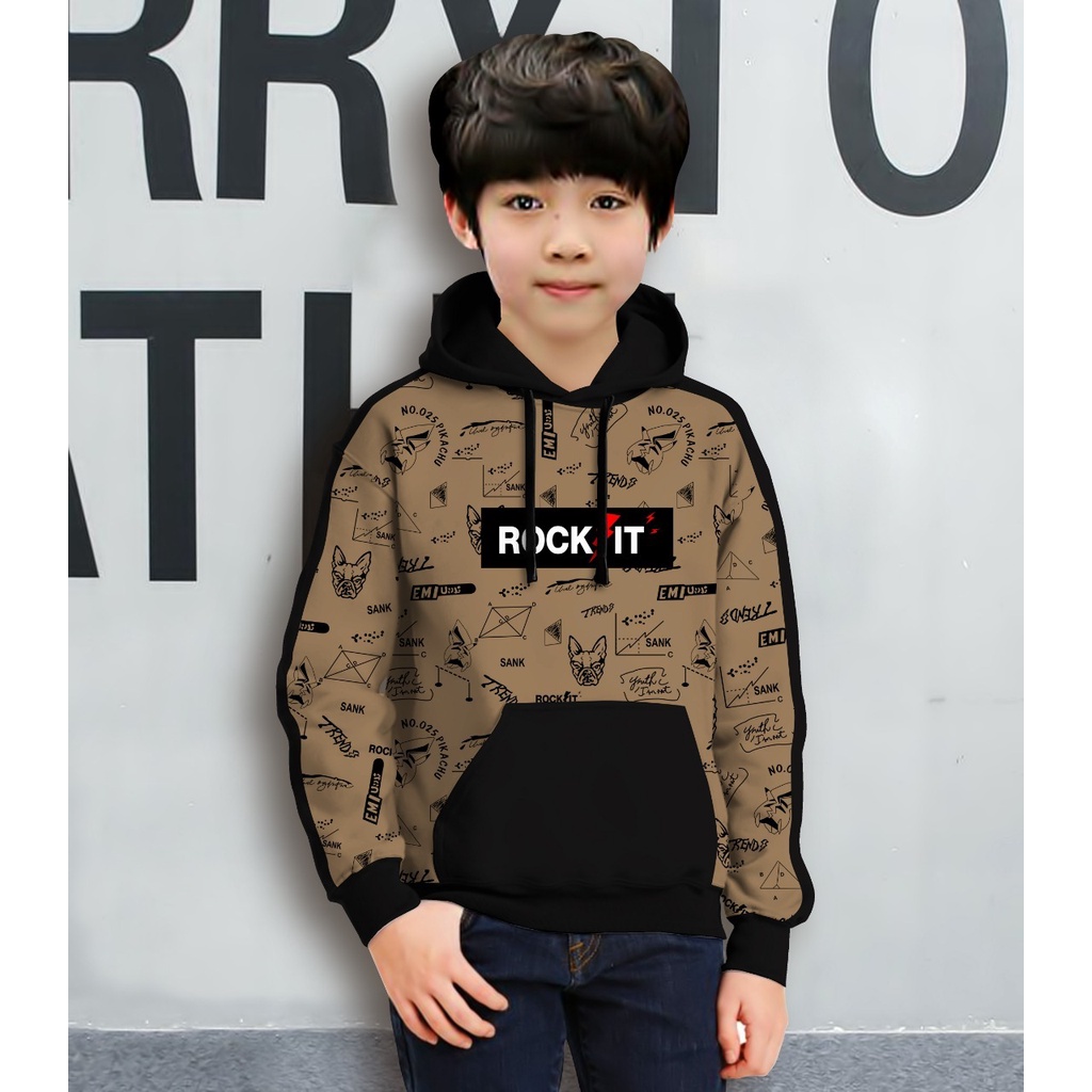 Hoodie Anak ROCK IT Anak Gaming Bahan Fleece Tebal /Jaket Anak Laki Laki/Jaket Anak Terbaru/4-11 TAHUN(FLAVA_STORE)