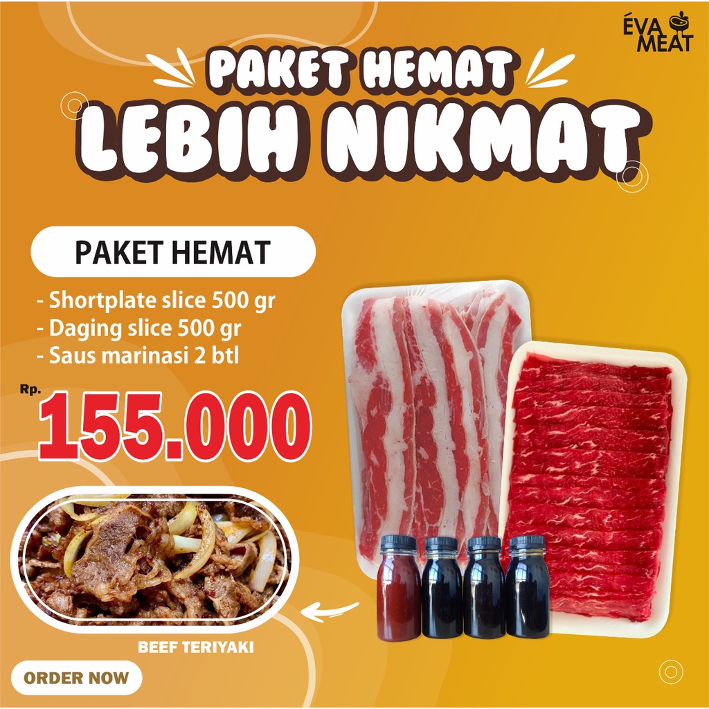 

paket diskon BBQ / paket shortplate beef slice 500 gr + bumbu / paket beef slice / paket hemat BBQ
