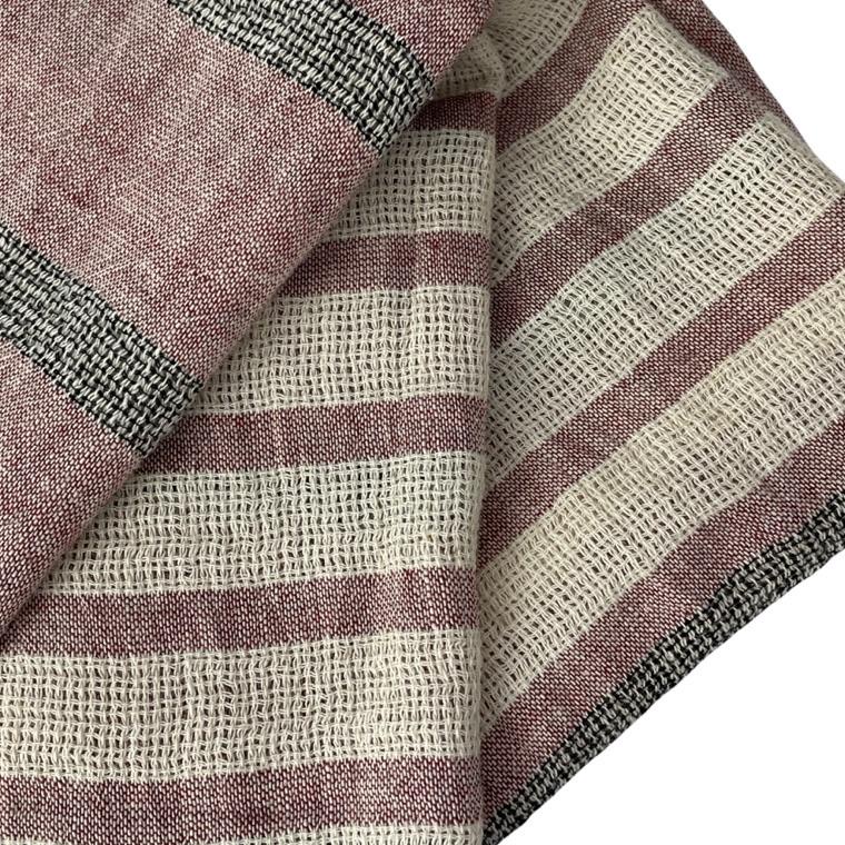 {APR.07Ap22ᴬ} Kain Barbies Linen Import Motif Salur Kemeja/Tunik/Gamis