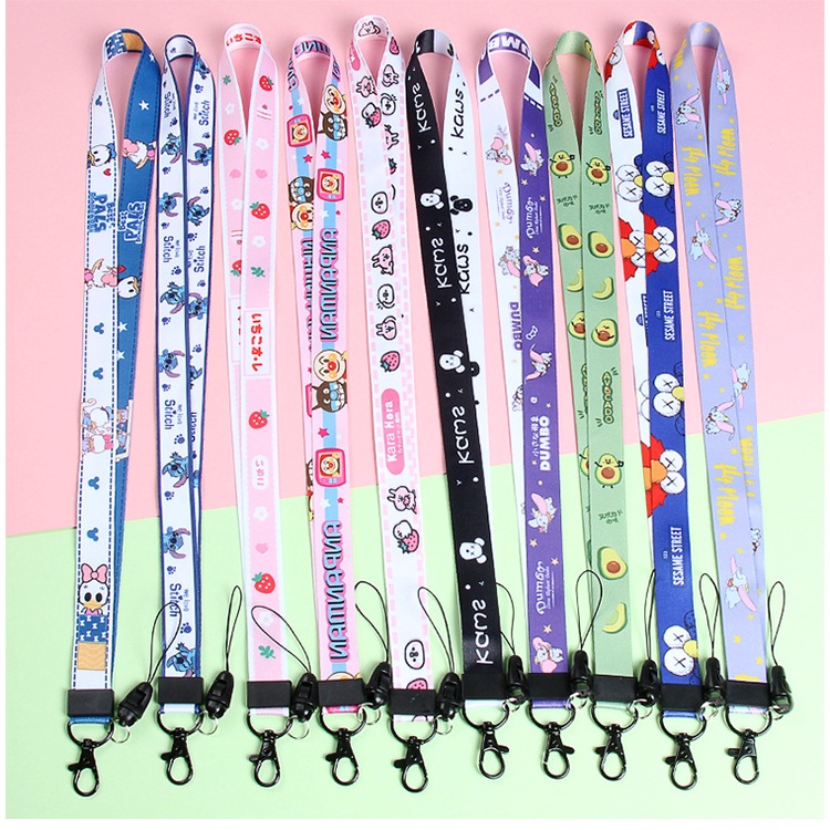 Thermal transfer lanyard kartun leher tali anti hilang lencana nama: ID card tali gantung yang dapat