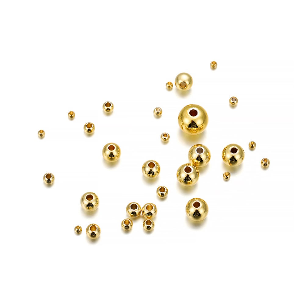 St.kunkka 14K Gold Electroplating Spacer Beads Seed Metal Beads Untuk Aksesoris Pembuatan Perhiasan