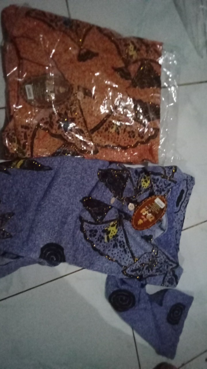 Gamis Lengan Panjang Kancing Depan Batik Pekalongan