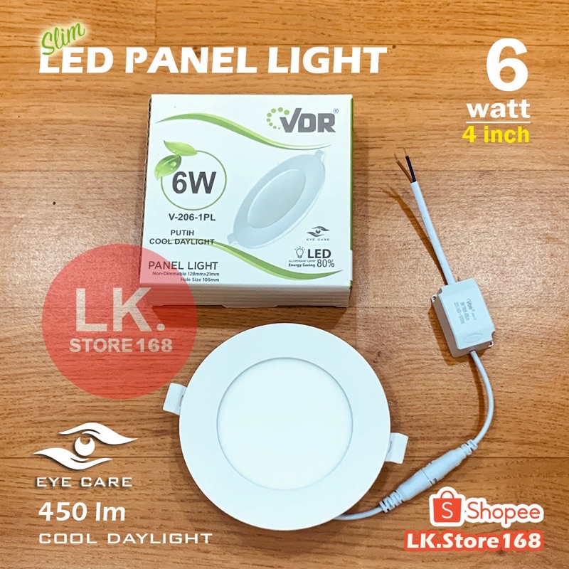 LAMPU DOWNLIGHT LED PANEL 6 WATT VDR