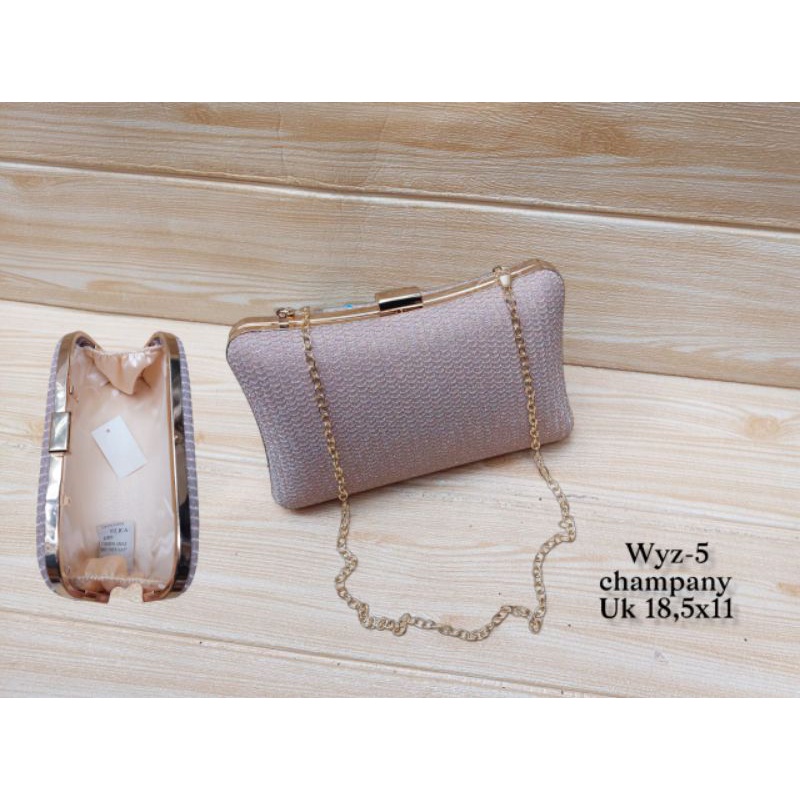 Clutch Pesta Tas Kondangan Wanita Import Kode Wyz Bahan Glitter