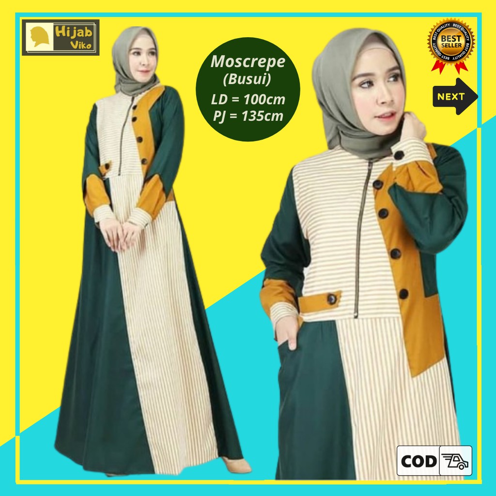 Baju Gamis Wanita Terbaru Abidah Dress Muslim Murah