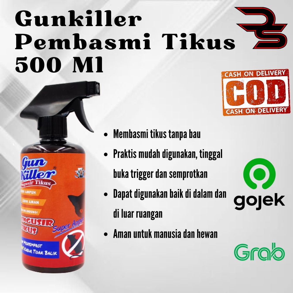 Racun Pembasmi Tikus GUNKILLER Tanpa Bau Spray 500ml Super Ampuh / Obat Hama Serangga GUN KILLER 100