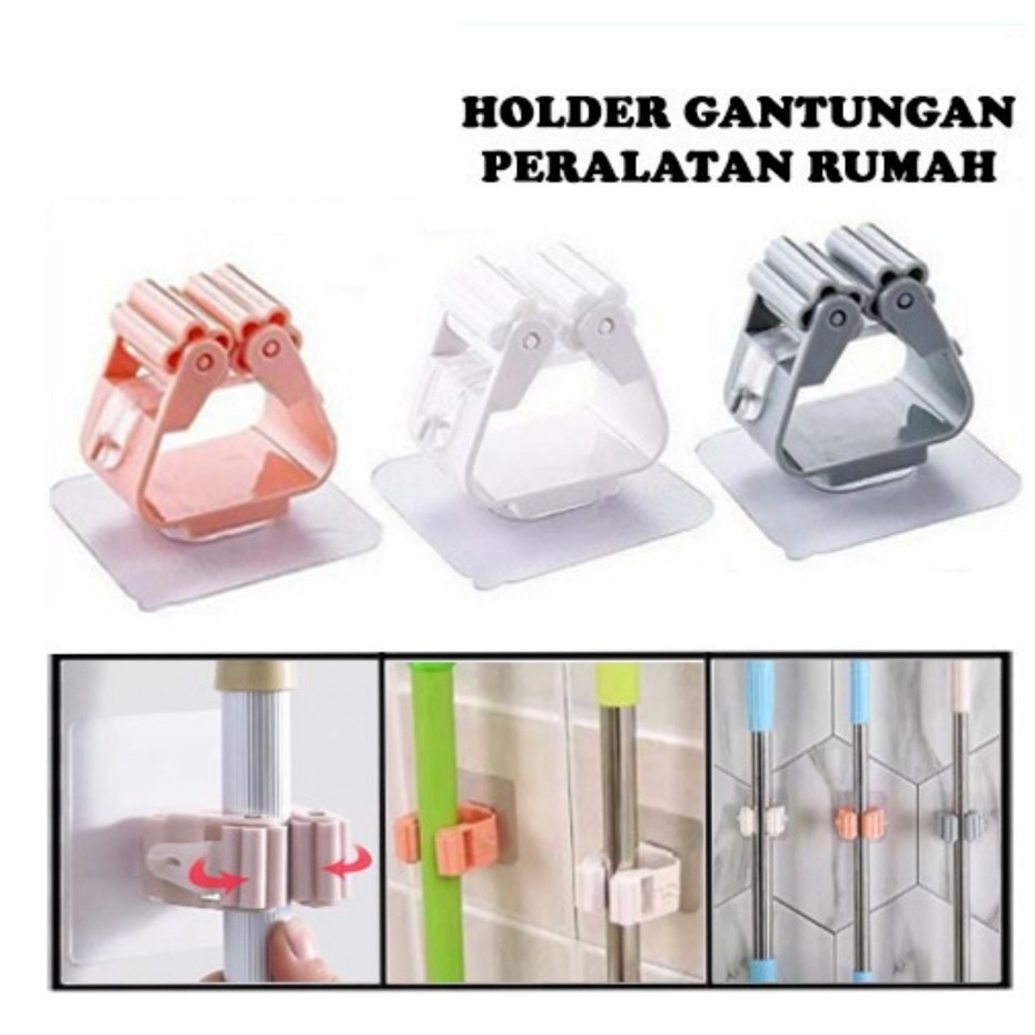 Trend-GANTUNGAN Hook Tempel GAGANG Sapu Pel Dinding Clip Holder Pengait Tempat Perabotan Rumah Alat