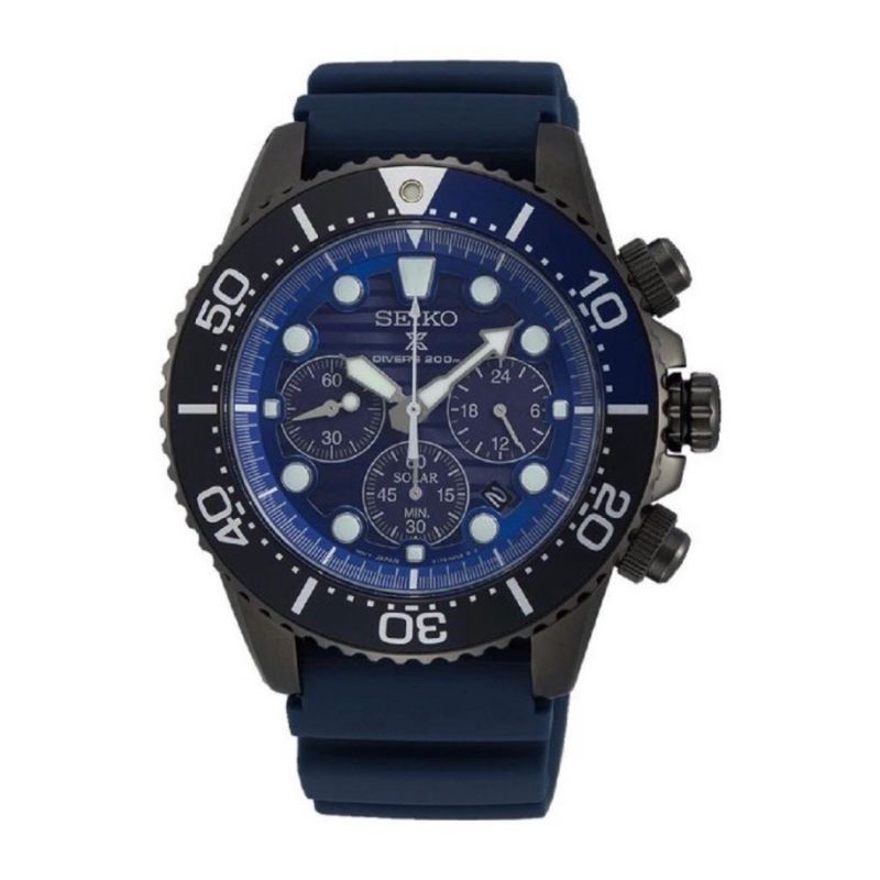Jam tangan Seiko solar chronograph save the ocean SSC701P1 diver original pria