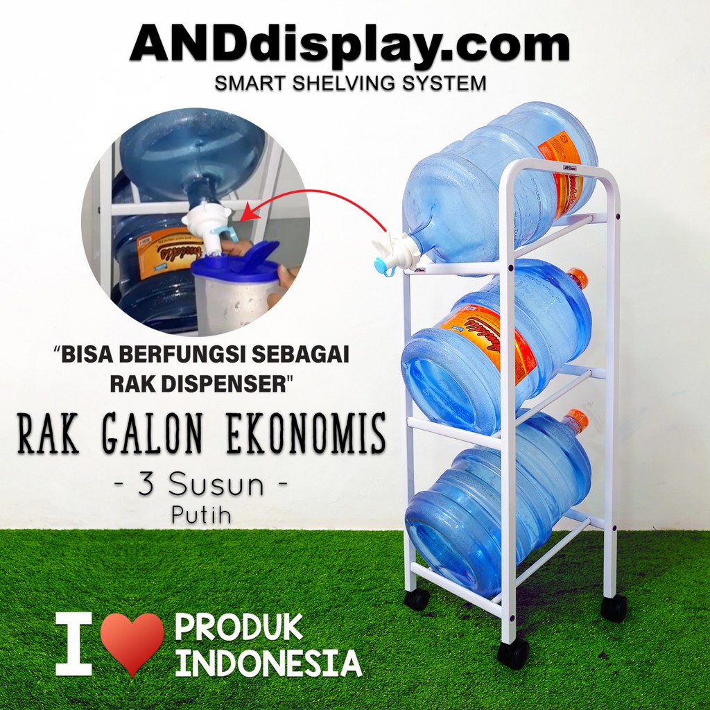 RAK DISPENSER 3 SUSUN PUTIH GALON EKONOMIS AIR MINUM