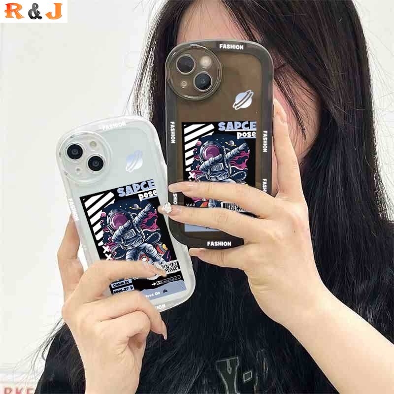 Soft Case OPPO A57 2022 A16K A15 A54 A53 A12 A5S A7 A3S A31 A52 A83 A92 A37 F9 A1K F1s Motif Astronot Luar Angkasa