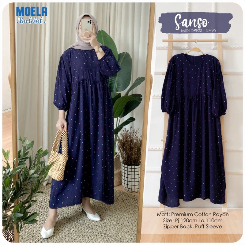 SANSO MIDI DRESS KATUN ORI MOELA READY