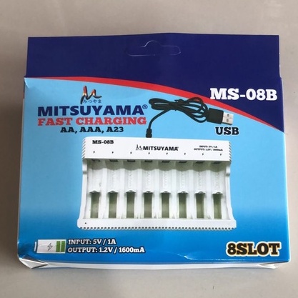 Charger Battery AA / AAA 8 Slot - Cas Baterai Adaptor Mitsuyama MS08